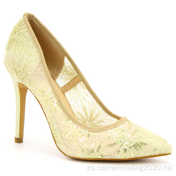 Zapatos de boda de color marfil Bombas Sandalias de tacón alto